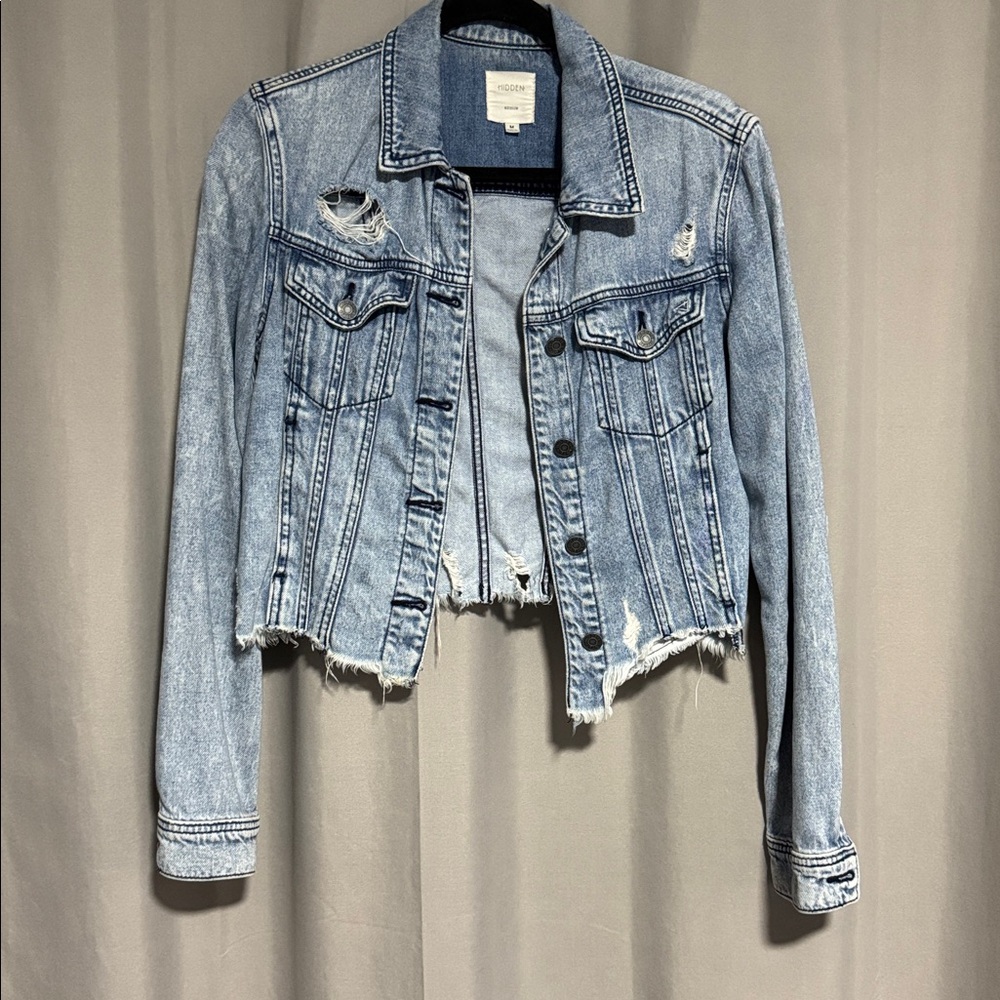 Distressed Light Blue Denim Jacket